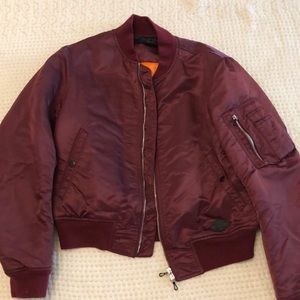 RAG & BONE Manston Bomber Jacket in Burgundy